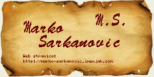 Marko Šarkanović vizit kartica